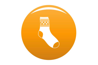 Fabric sock icon vector orange