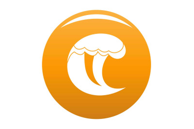 Wave water scene icon vector orange