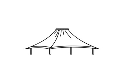 Shelter tent icon, outline style