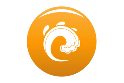 Wave water tsunami icon vector orange