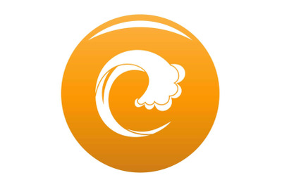 Wave water drop icon vector orange