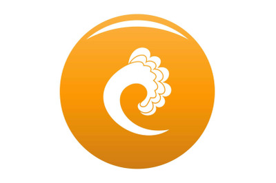 Wave ocean icon vector orange