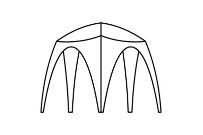 Outdoor tent icon, outline style