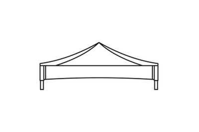 Folding tent icon, outline style