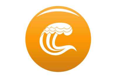 Wave nature icon vector orange