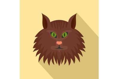Cat head icon, flat style