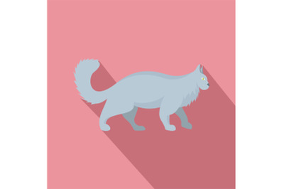 Grey cat icon, flat style