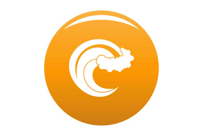 Wave storm icon vector orange