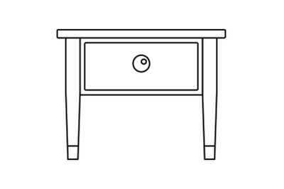 Bed side table icon, outline style