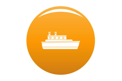 Ship travel icon vector orange