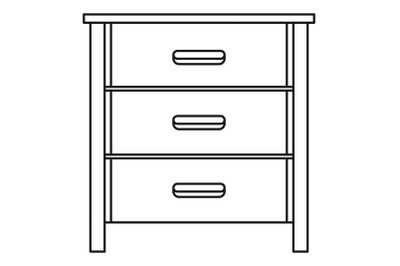 Drawer icon, outline style
