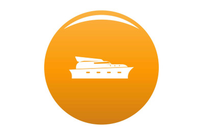 Yacht icon vector orange