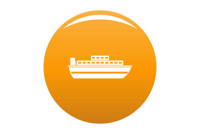 Ship travel cruise icon vector orange