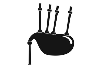 Bagpipes icon, simple style