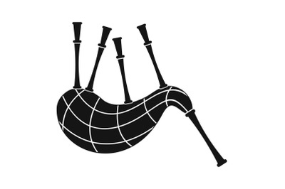 Musical bagpipes icon, simple style