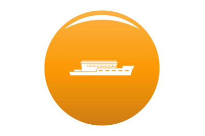 Ship river icon vector orange
