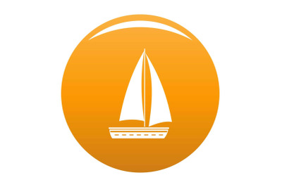 Yacht travel icon vector orange