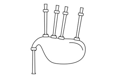 Bagpipe icon, outline style