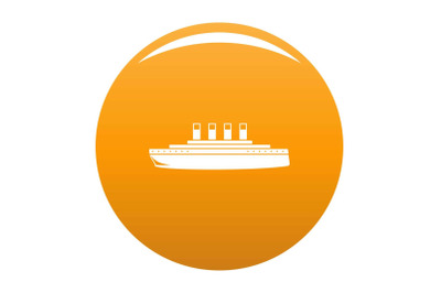 Ship retro icon vector orange