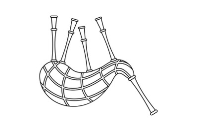 Musical bagpipes icon, outline style