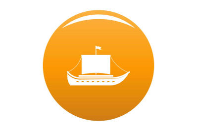 Ship ancient icon vector orange