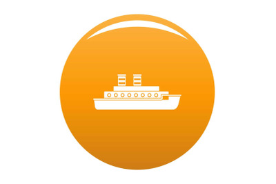 Steamship icon vector orange
