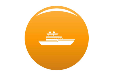 Yacht ocean icon vector orange