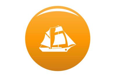 Ship excursion icon vector orange