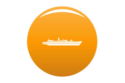 Ship combat icon vector orange