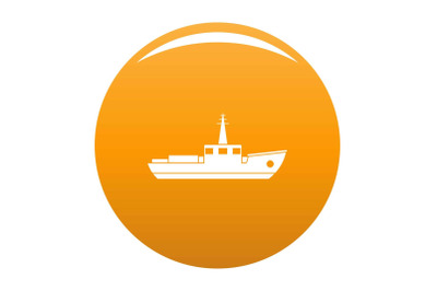 Ship fishing icon vector orange