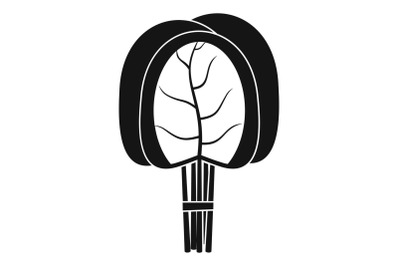 Branch of spinach leaves icon, simple style