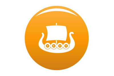 Ship viking icon vector orange