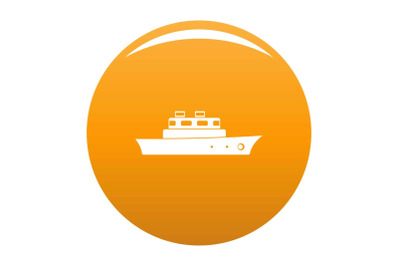 Ship ocean icon vector orange