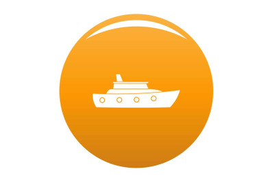 Ship sea icon vector orange