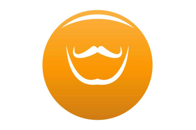 Mustache and beard icon vector orange