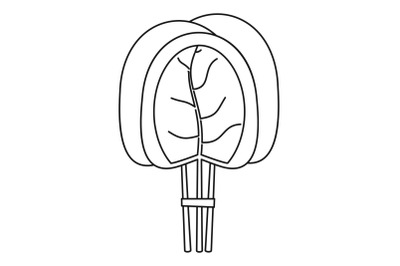 Branch spinach leaves icon, outline style