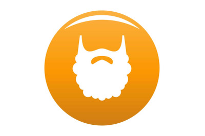 Fluffy beard icon vector orange