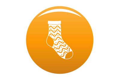 Nice sock icon vector orange