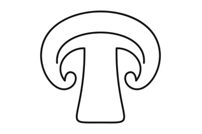 Cutted mushroom icon, outline style