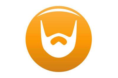 Neat beard icon vector orange