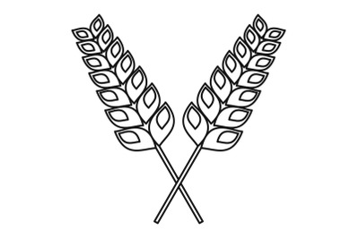 Pair of wheat icon, outline style