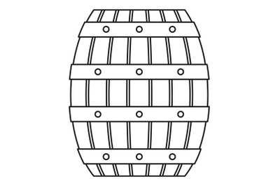 Beer wood barrel icon, outline style