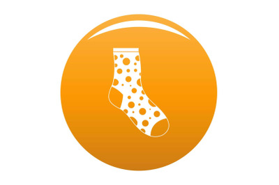 Lost sock icon vector orange