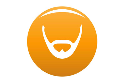 Beard and whiskers icon vector orange