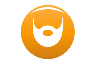 Hipster beard icon vector orange