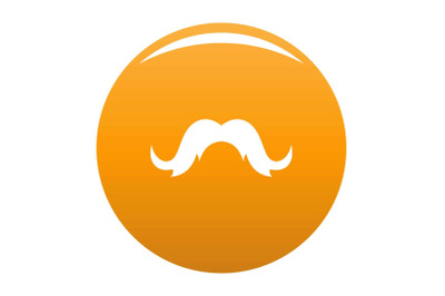 Human mustache icon vector orange