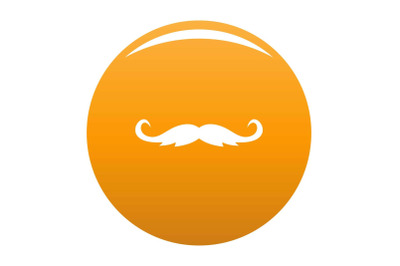 Curly mustache icon vector orange
