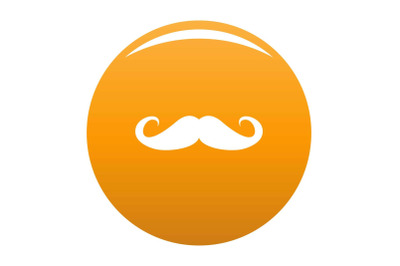 Heavy mustache icon vector orange