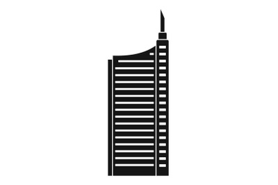 Sky scraper icon, simple style