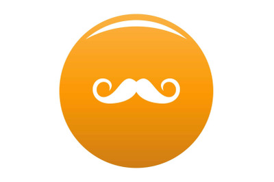 Person mustache icon vector orange